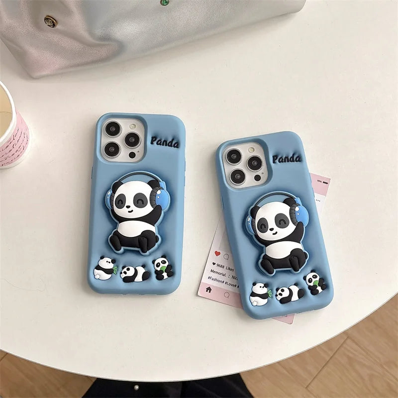 Cute Cartoon Music Panda Phone Case