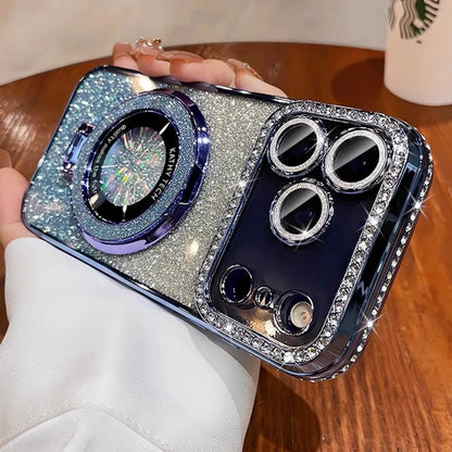 Plating Diamond Glitter Stand Case