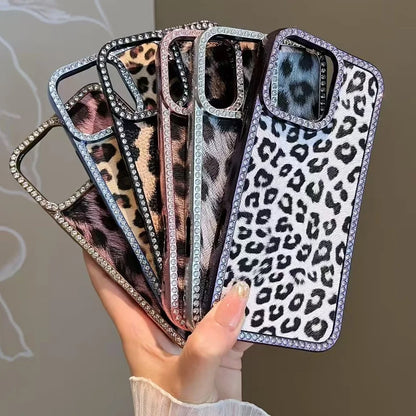 Leopard Print Diamond Phone Case