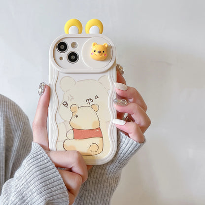 3D Cartoon Ears Sliding Camera Phone Case