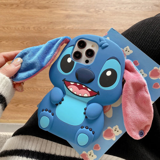 Stitch Big Ear Phone Case With Strap