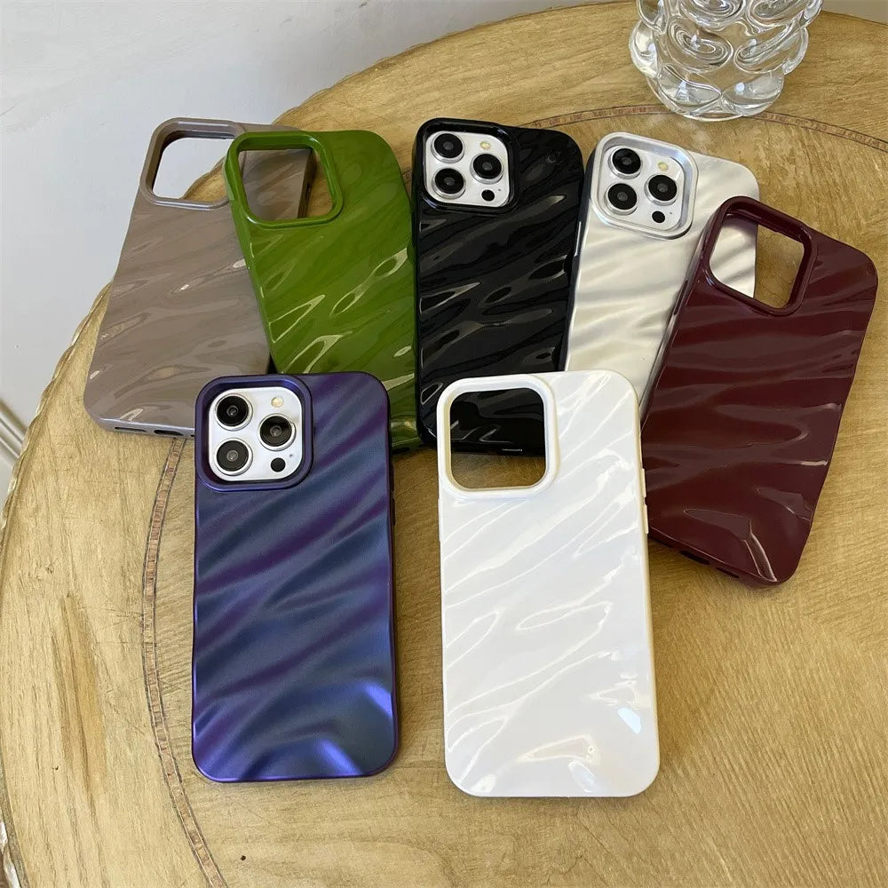 Electroplated 3D Wave Glossy TPU Phone Case