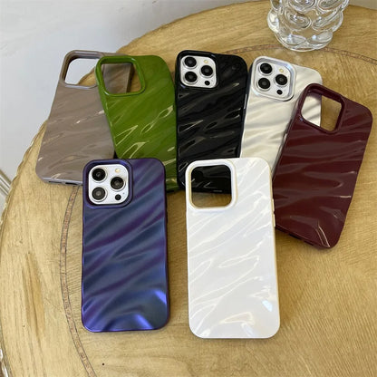 Electroplated 3D Wave Glossy TPU Phone Case