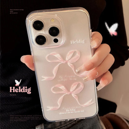 Pink Bow Clear Silicone Phone Case
