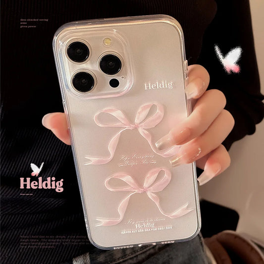 Pink Bow Clear Silicone Phone Case