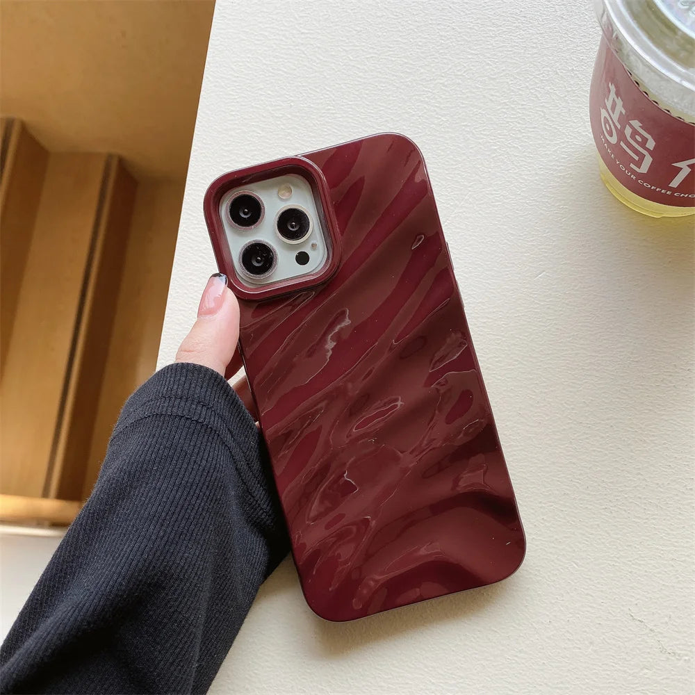Electroplated 3D Wave Glossy TPU Phone Case
