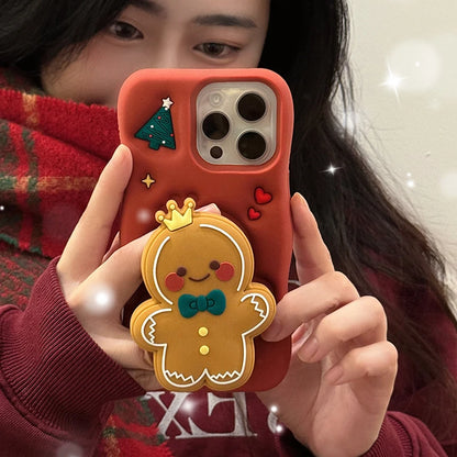 Red Christmas Gingerbread Man Phone Case