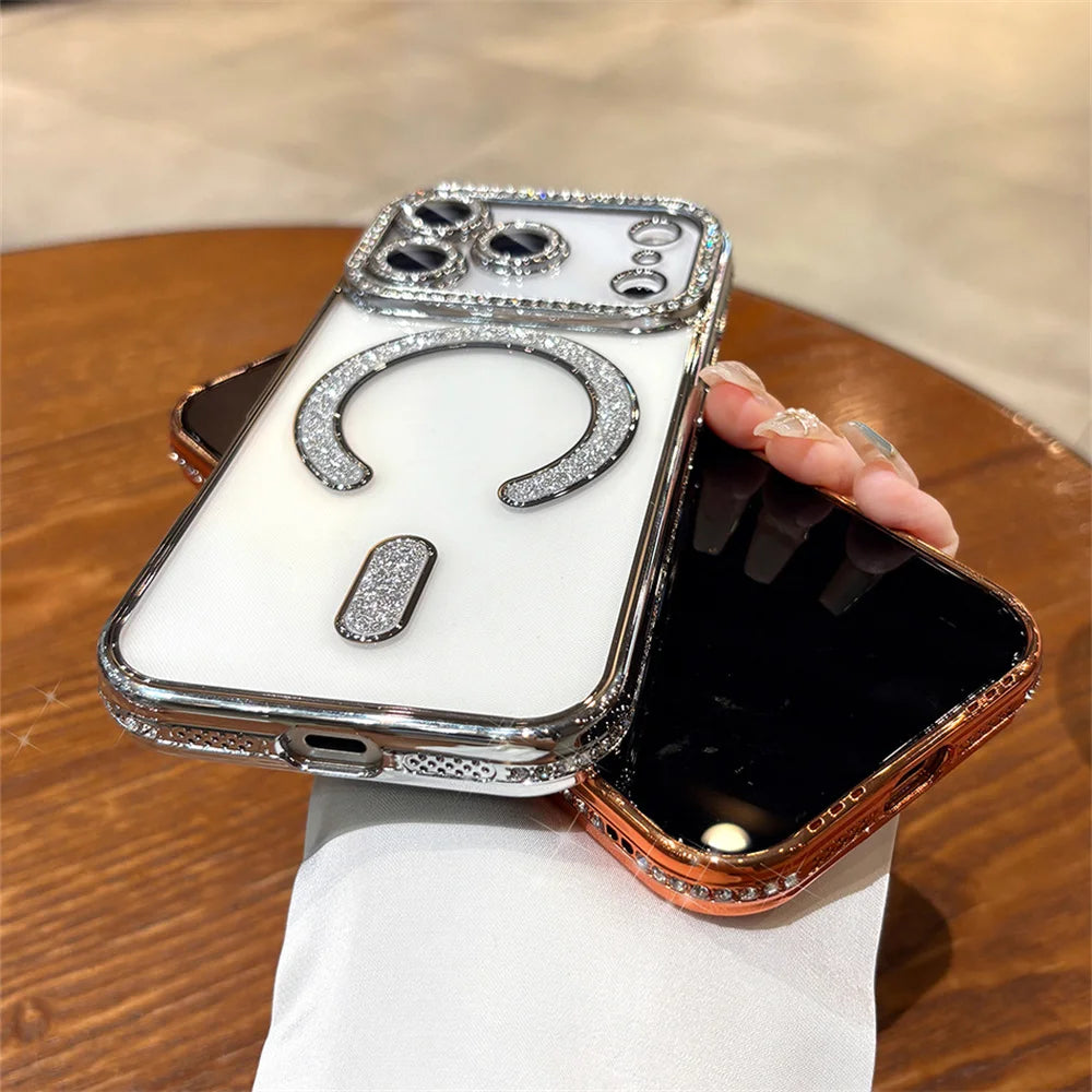 Glitter Rhinestone Magnetic Phone Case
