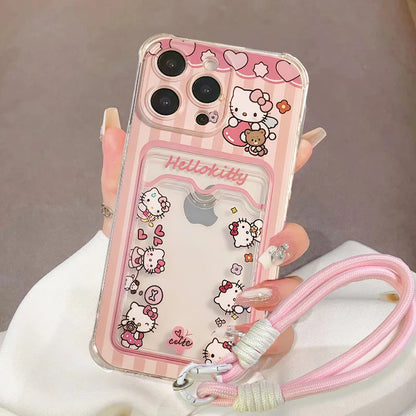 Hello Kitty Card Holder Lanyard Phone Case