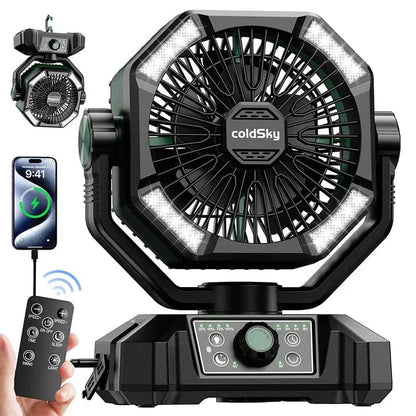 ColdSky™ 20000mAh PowerFan — Stay Cool & Bright Anywhere, Anytime!