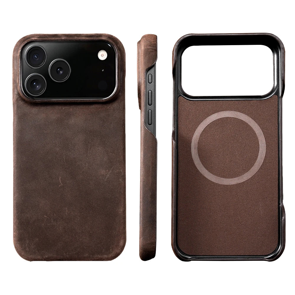 Genuine Leather Magnetic Case for iPhone