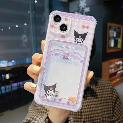 Kuromi Melody Card Holder Silicone Phone Case