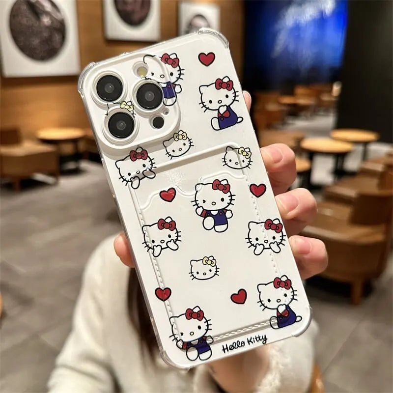 Hello Kitty Card Holder Clear Phone Case