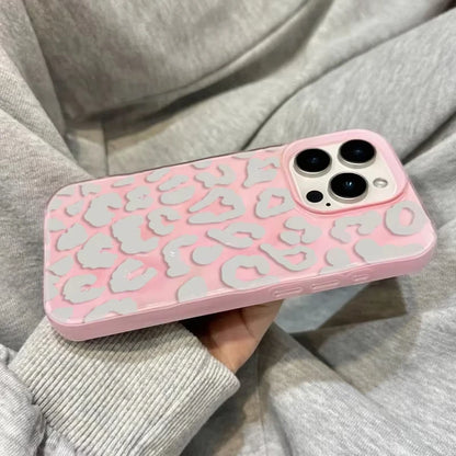 White Leopard Print Phone Case