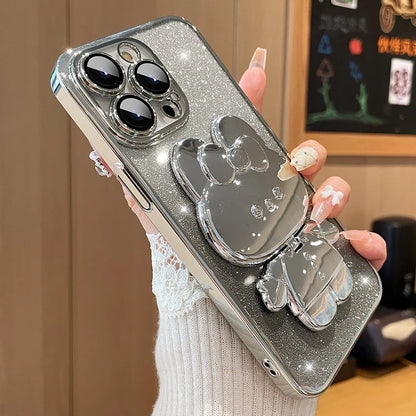 Glitter Rabbit Mirror iPhone Case