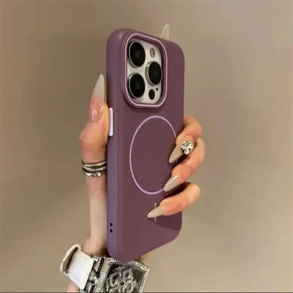 Magsafe Lichee Pattern Magnetic Case For iPhone