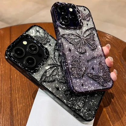 Glitter Butterfly Quicksand Phone Case