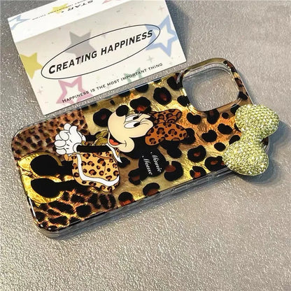 Minnie Bowknot Leopard Phone Case