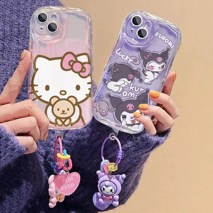 Sanrio Kuromi Hello Kitty Hand Chain Phone Case