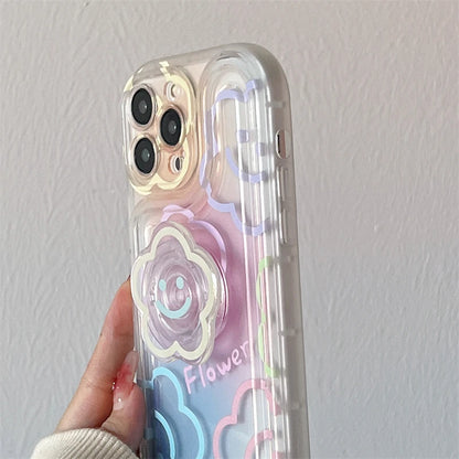 Floral Phone Case with Grip Holder
