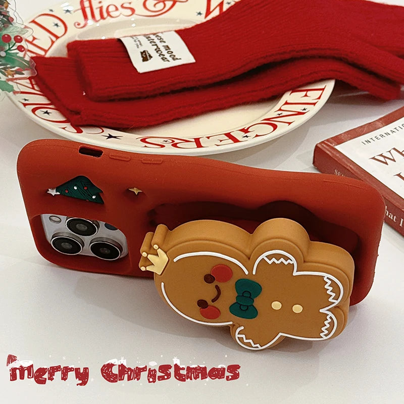 Red Christmas Gingerbread Man Phone Case