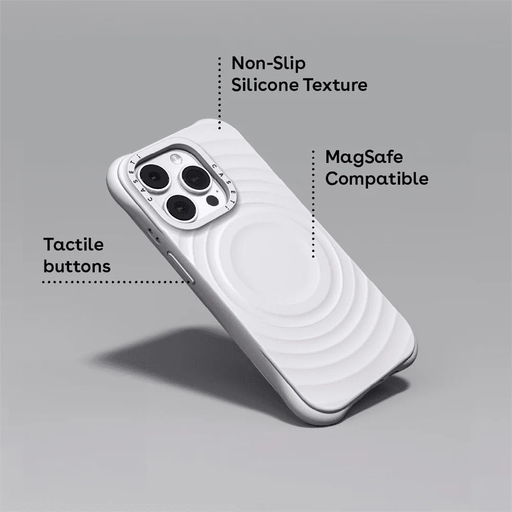 Ripple Engraved Letters Magnetic Silicone Case iPhone