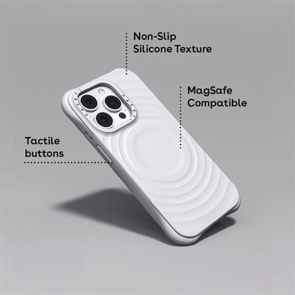 Ripple Engraved Letters Magnetic Silicone Case iPhone