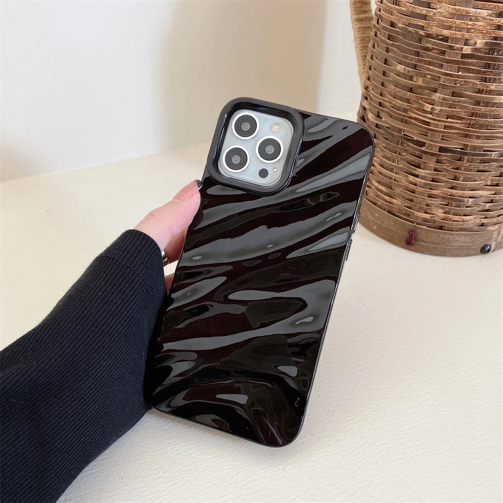 Electroplated 3D Wave Glossy TPU Phone Case