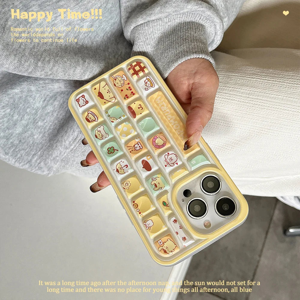 Kuromi Hello Kitty Purin 3D Phone Case