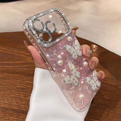 Diamond Butterfly Clear Phone Case