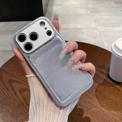 Litchi Leather Card Holder Phone Case