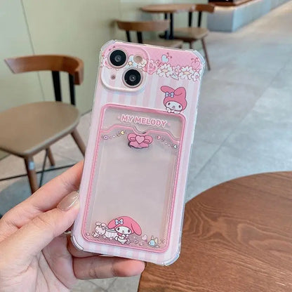 Kuromi Melody Card Holder Silicone Phone Case