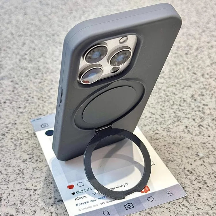 Liquid Silicone Magnetic Ring Holder Phone Case
