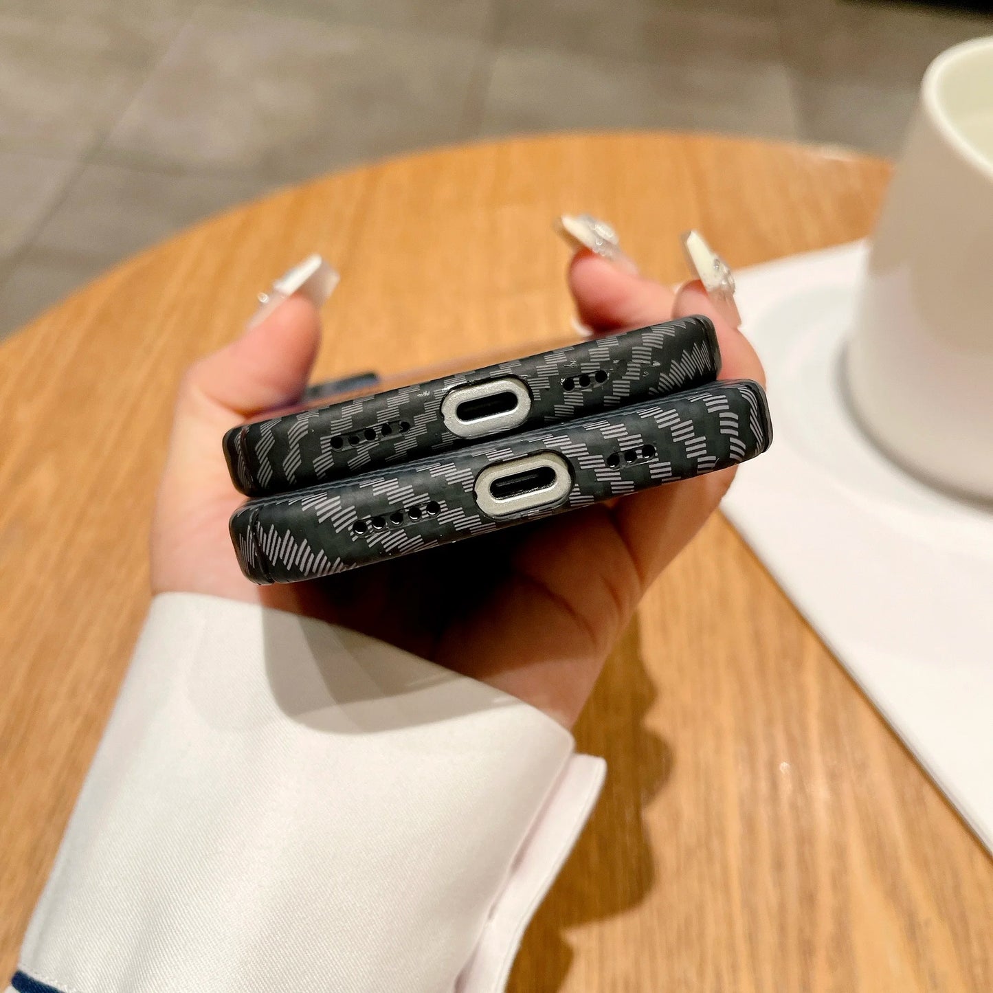 Carbon Fiber Magnetic Phone Case For iPhone