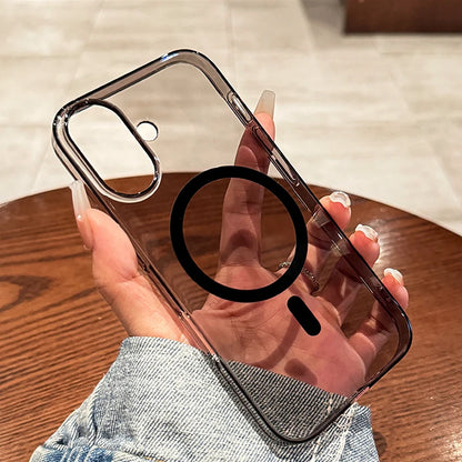 Gold Magsafe Transparent Magnetic Phone Case