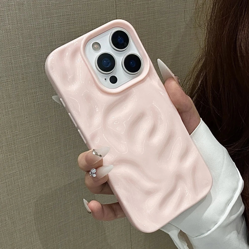 Electroplated 3D Wave Glossy Phone Case