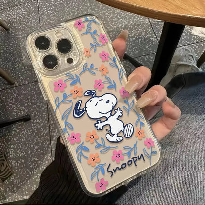Black Flower Snoopy Phone Case