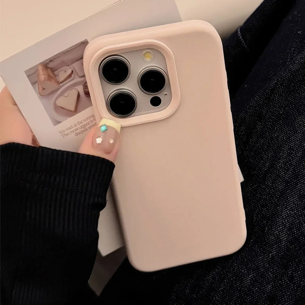 Solid Color Silicone Case For iPhone