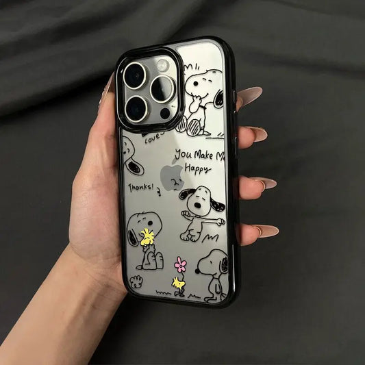 Hand Drawn Snoopy Black Line Cartoon Phone Case