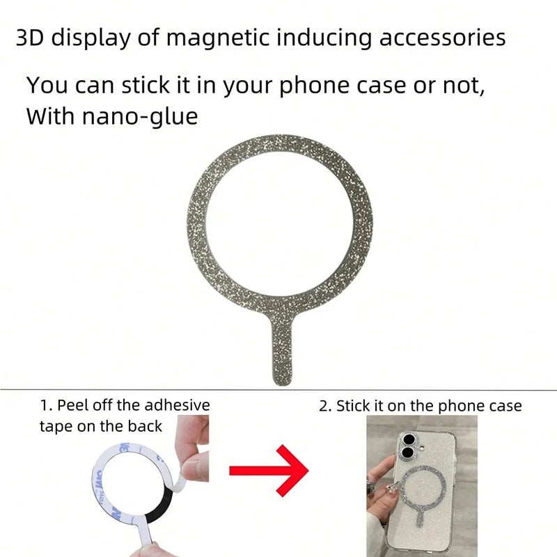 Magnetic Glitter Transparent Case For iPhone