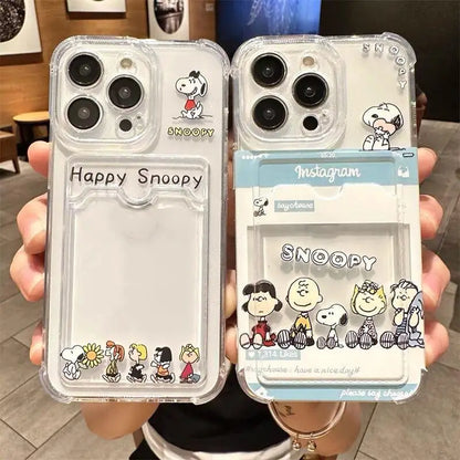 Cute Snoopy Card Holder Phone Case