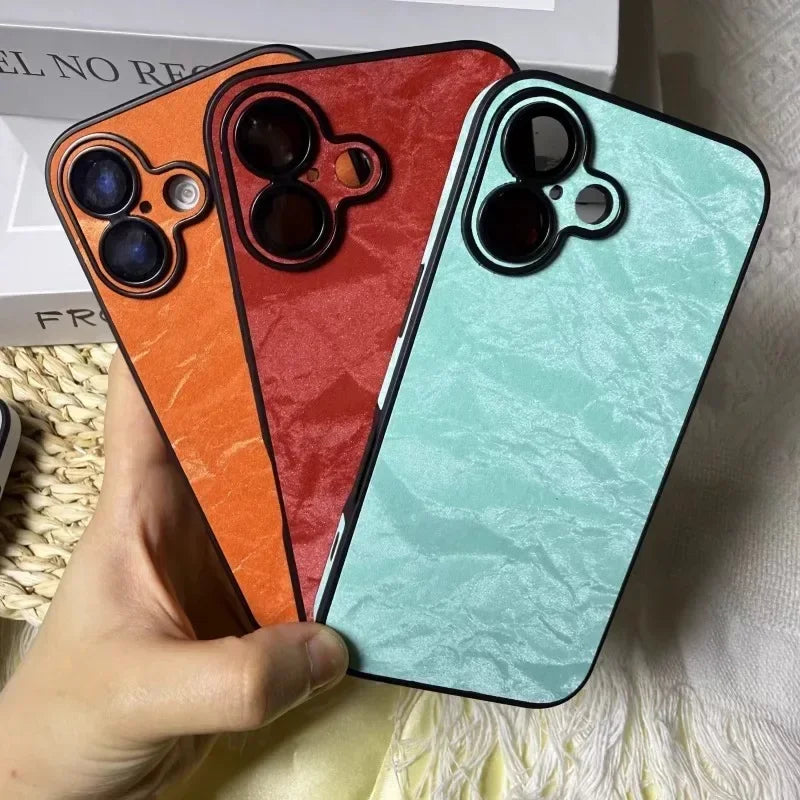 Leather Snow Mountain Pattern Phone Case