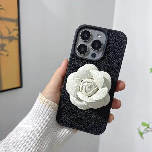 Camellia Flowers Leather Phone Case