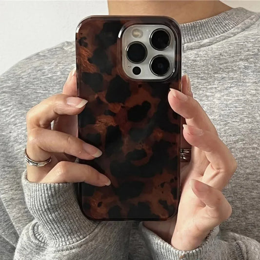 Retro Amber Leopard Print Phone Case