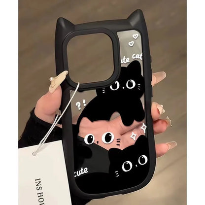Cute Cat Ears Transparent Phone Case