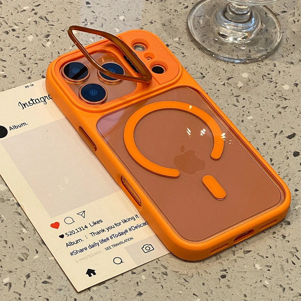 Transparent Magnetic Bracket Phone Case
