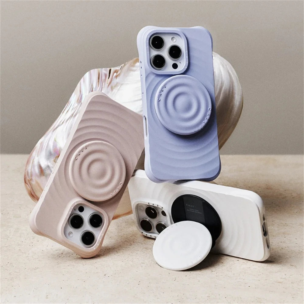 Ripple Engraved Letters Magnetic Silicone Case iPhone