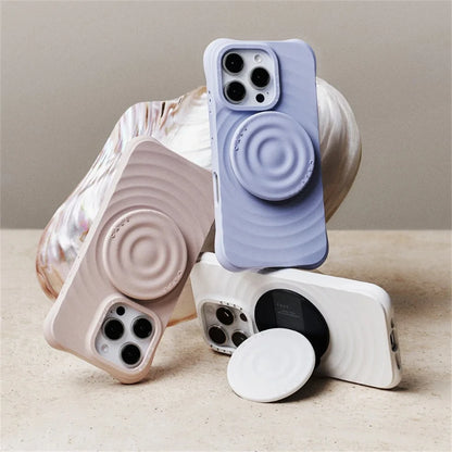 Ripple Engraved Letters Magnetic Silicone Case iPhone