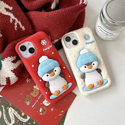 3D Cartoon Penguin Phone Case