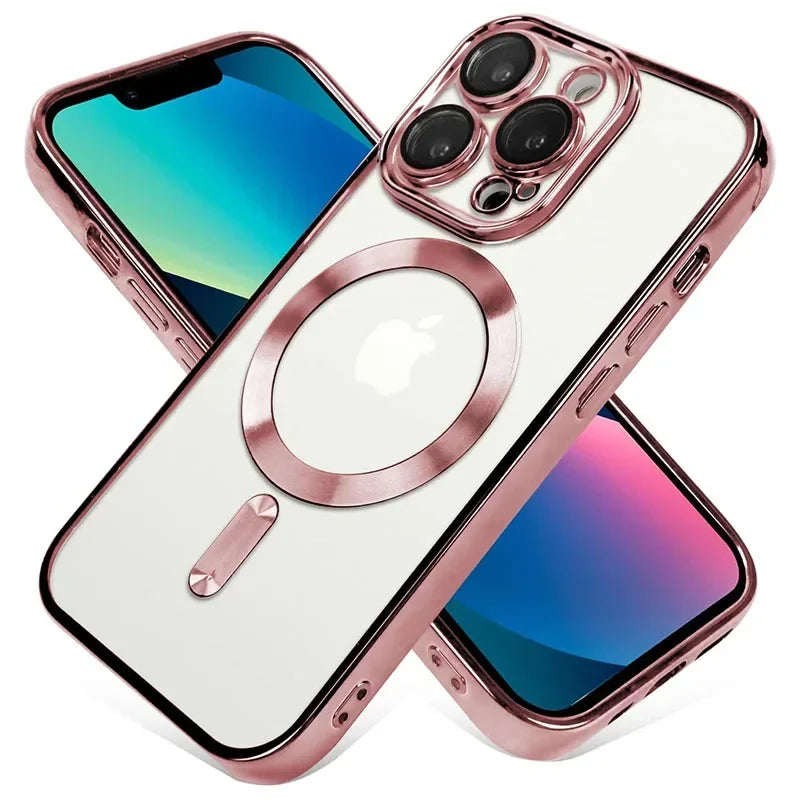 Clear Plating Magnetic Lens Protection Case iPhone